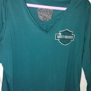 Harley-Davidson Teal Blouse